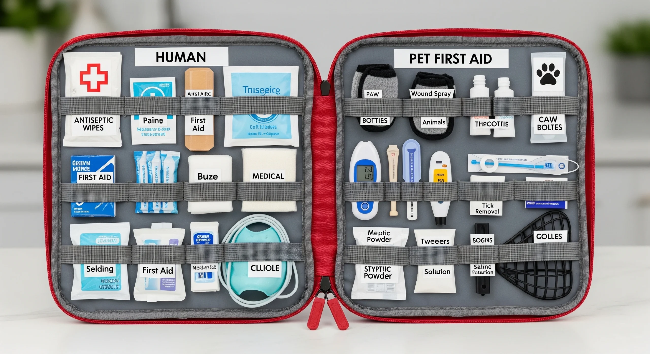 home first aid kit for humans and pets for common health issues