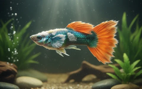 Symptoms of white spot disease on aquarium fish