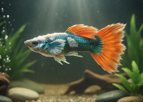 Symptoms of white spot disease on aquarium fish